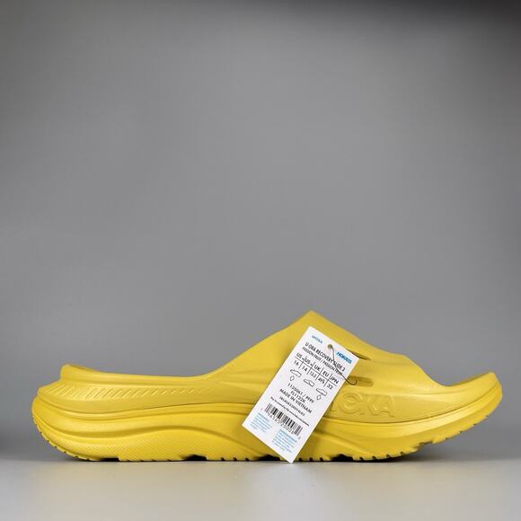 Hoka One One Ora Recovery Slides 3 Men’s 14 Yellow Slip On Sandals Casual Slides - Picture 6 of 9